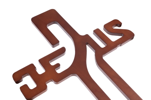 Krzyż z napisem Jezus C12.80 - LSA C12.80.W - Dewocjonalia P.H. Jakóbczak - Katolicki sklep liturgiczny i hurtownia