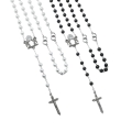 Różańce ślubne - komplet - 6 mm - pudełko flokowane - JS WRS01 - Dewocjonalia P.H. Jakóbczak - Katolicki sklep liturgiczny i hurtownia