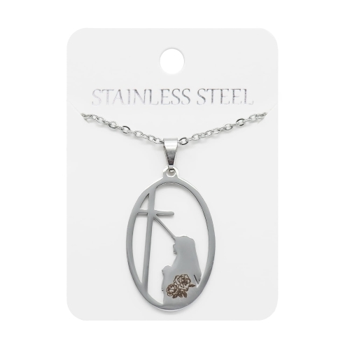 Naszyjnik - św. Rita - Stainless Steel - JS NS101 - Dewocjonalia P.H. Jakóbczak - Katolicki sklep liturgiczny i hurtownia