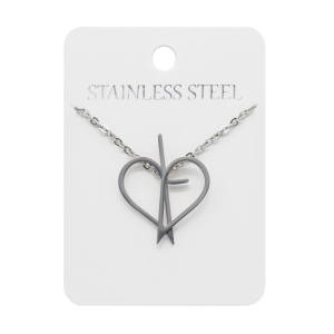 Naszyjnik - serce - krzyżyk - Stainless Steel