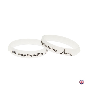 Bransoletka silikonowa - dziesiątek różańca - ASAP - ALWAYS STOP AND PRAY - fluoroescencyjna