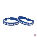 Bransoletka silikonowa z napisem Jesus is my best friend - JS KP031 - Dewocjonalia P.H. Jakóbczak - Katolicki sklep liturgiczny i hurtownia