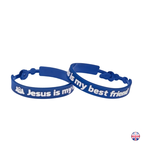 Bransoletka silikonowa z napisem Jesus is my best friend - JS KP031 - Dewocjonalia P.H. Jakóbczak - Katolicki sklep liturgiczny i hurtownia