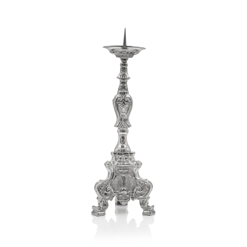 Lichtarz - mosiądz - nikiel - 30 cm - JS P142N - Dewocjonalia P.H. Jakóbczak - Katolicki sklep liturgiczny i hurtownia