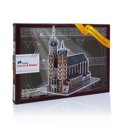 Puzzle 3D - Kościół archiprezbiterialny Wniebowzięcia Najświętszej Marii Panny w Krakowie - JS Z-B014 - Dewocjonalia P.H. Jakóbczak - Katolicki sklep liturgiczny i hurtownia