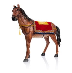 Figura do szopki bożonarodzeniowej - koń - Pankracy - ozdobny czaprak - 90 cm - Grande