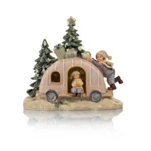 Figurka - auto świąteczne - świecące - 16 cm - Favola
