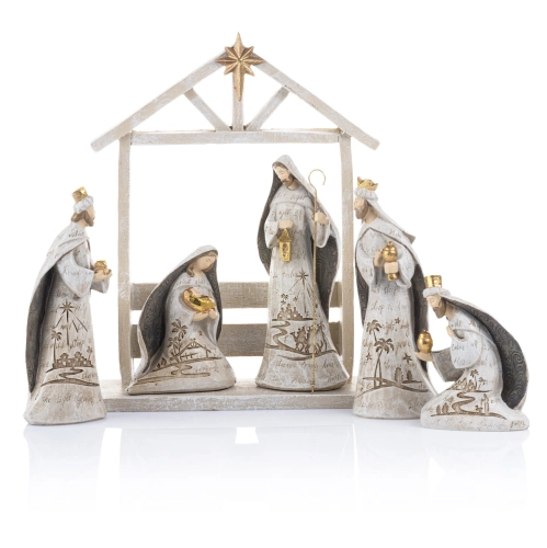 Szopka bożonarodzeniowa - 30 cm - Decorato - JS HK-8169 - Dewocjonalia P.H. Jakóbczak - Katolicki sklep liturgiczny i hurtownia