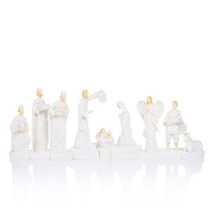 Szopka bożonarodzeniowa - świecąca - 11 cm - Bianco