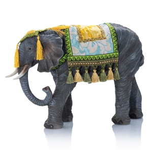 Figura do szopki bożonarodzeniowej - słoń - ozdobne siodło - 37 cm - Grande