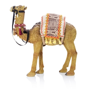 Figura do szopki bożonarodzeniowej - wielbłąd - dekoracyjne siodło - 47 cm - Grande