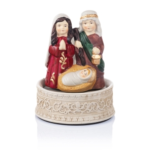 Szopka bożonarodzeniowa - Święta Rodzina - 15 cm - pozytywka - Ceramico