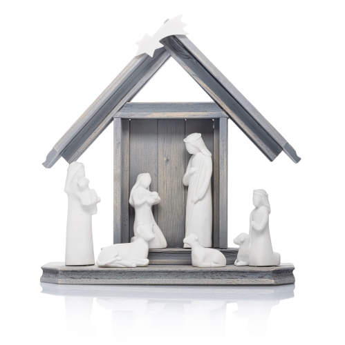Szopka bożonarodzeniowa - drewno - Alabaster - JS CH013 - Dewocjonalia P.H. Jakóbczak - Katolicki sklep liturgiczny i hurtownia