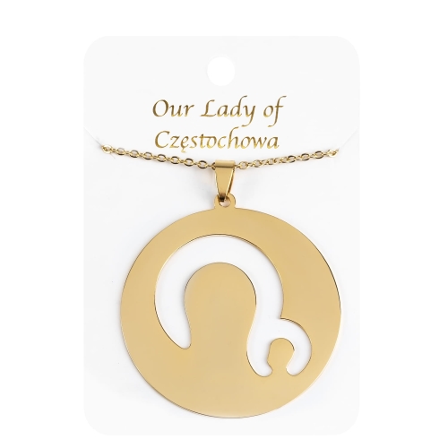 Naszyjnik - Matka Boża Częstochowska - Stainless steel - JS NS063G - Dewocjonalia P.H. Jakóbczak - Katolicki sklep liturgiczny i hurtownia