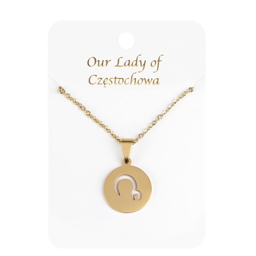 Naszyjnik - Matka Boża Częstochowska - Stainless steel - JS NS065G - Dewocjonalia P.H. Jakóbczak - Katolicki sklep liturgiczny i hurtownia