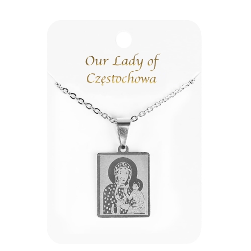 Naszyjnik - Czarna Madonna - Our Lady of Częstochowa - JS NS075 - Dewocjonalia P.H. Jakóbczak - Katolicki sklep liturgiczny i hurtownia
