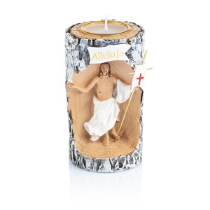 Świecznik - Jezus Zmartwychwstały - 13 cm - Wielkanoc