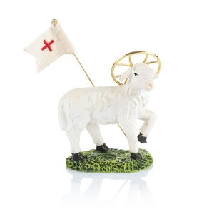 Figurka - baranek wielkanocny - 8 cm - Wielkanoc