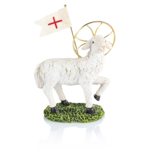 Figurka - baranek wielkanocny - 13 cm - Wielkanoc