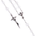 Różaniec - Pierwsza Komunia Święta - 6 mm - szkło mrożone - JS R479K-0 - Dewocjonalia P.H. Jakóbczak - Katolicki sklep liturgiczny i hurtownia