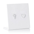 Kolczyki - krzyżyk - serce - Stainless Steel - JS ES007 - Dewocjonalia P.H. Jakóbczak - Katolicki sklep liturgiczny i hurtownia