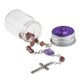 Dziesiątek różańca - szkło - św. Krzysztof - zapinanie - mini słoiczek - 6mm - JS R1177-0 - Dewocjonalia P.H. Jakóbczak - Katolicki sklep liturgiczny i hurtownia