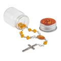 Dziesiątek różańca - szkło - św. Krzysztof - zapinanie - mini słoiczek - 6mm - JS R1177-0 - Dewocjonalia P.H. Jakóbczak - Katolicki sklep liturgiczny i hurtownia