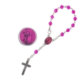 Dziesiątek różańca - szkło - św. Krzysztof - zapinanie - mini słoiczek - 6mm - JS R1177-0 - Dewocjonalia P.H. Jakóbczak - Katolicki sklep liturgiczny i hurtownia
