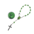Dziesiątek różańca - szkło - św. Krzysztof - zapinanie - mini słoiczek - 6mm - JS R1177-0 - Dewocjonalia P.H. Jakóbczak - Katolicki sklep liturgiczny i hurtownia
