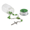 Dziesiątek różańca - szkło - św. Krzysztof - zapinanie - mini słoiczek - 6mm - JS R1177-0 - Dewocjonalia P.H. Jakóbczak - Katolicki sklep liturgiczny i hurtownia
