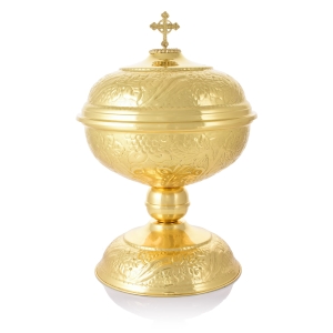 Chrzcielnica - zbiornik na wodę święconą - mosiądz