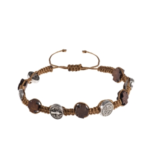 Bransoletka dziesiątka różańca - Św. Benedykt