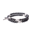 Bransoletka - różaniec na rękę - hematyt - 6 mm - św. Benedykt - Ematite - JS BC22 - Dewocjonalia P.H. Jakóbczak - Katolicki sklep liturgiczny i hurtownia