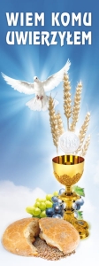 Baner na Boże Ciało "Wiem komu uwierzyłem"