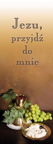 25478 Baner na I Komunię Świętą "Jezu, przyjdź do mnie"