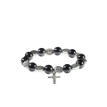 Bransoletka - dziesiątek różańca - hematyt - Jezus Miłosierny - Ematite - JS BC828 - Dewocjonalia P.H. Jakóbczak - Katolicki sklep liturgiczny i hurtownia