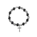 Bransoletka - dziesiątek różańca - hematyt - Jezus Miłosierny - Ematite - JS BC828 - Dewocjonalia P.H. Jakóbczak - Katolicki sklep liturgiczny i hurtownia