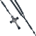 Różaniec - hematyt - 10 mm - św. Benedykt - JS R525 - Dewocjonalia P.H. Jakóbczak - Katolicki sklep liturgiczny i hurtownia