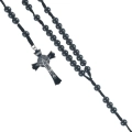 Różaniec - 12 mm - hematyt - św. Benedykt - Ematite - JS R890 - Dewocjonalia P.H. Jakóbczak - Katolicki sklep liturgiczny i hurtownia