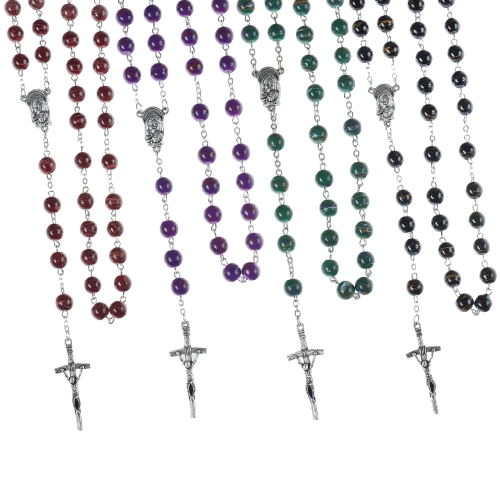 Różaniec - plastik - 8 mm - JS R576-0 - Dewocjonalia P.H. Jakóbczak - Katolicki sklep liturgiczny i hurtownia