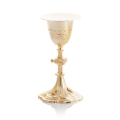 Kielich - patena  - mosiądz - pozłacany - JS CH-1003 - Dewocjonalia P.H. Jakóbczak - Katolicki sklep liturgiczny i hurtownia