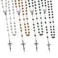 Różaniec - szkło - 6 mm - marmurek - JS R308-0 - Dewocjonalia P.H. Jakóbczak - Katolicki sklep liturgiczny i hurtownia