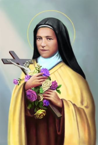 Wyklejanka - 50 x 40 cm - św. Teresa z Lisieux - Diamentowa Mozaika - DIY - JS J51328 - Dewocjonalia P.H. Jakóbczak - Katolicki sklep liturgiczny i hurtownia