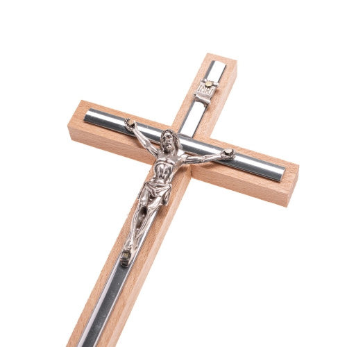 Krzyż drewniany z taśmą - 20 cm - GC KWT-20 - Dewocjonalia P.H. Jakóbczak - Katolicki sklep liturgiczny i hurtownia