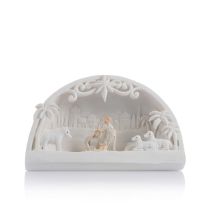 Szopka bożonarodzeniowa - Święta Rodzina - świecąca - Bianco