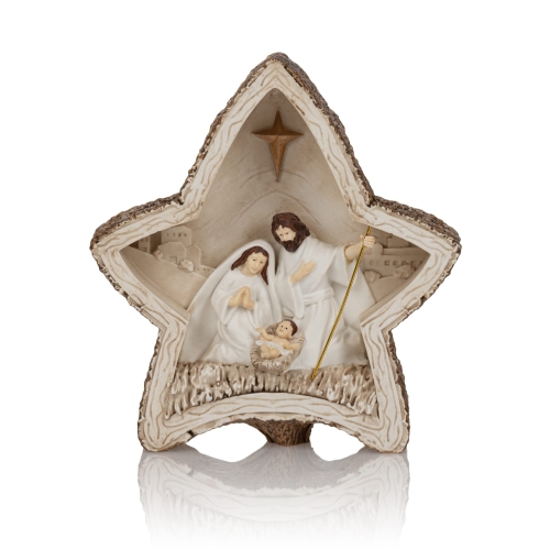 Szopka bożonarodzeniowa - Święta Rodzina - gwiazda - świecąca - 17 cm - Bianco - JS KWS17234 - Dewocjonalia P.H. Jakóbczak - Katolicki sklep liturgiczny i hurtownia