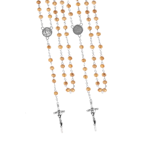 Różaniec - drewno oliwne - 6 mm - medalik pod indywidualną wklejkę żywiczną - produkt personalizowany - JS R355-2 - Dewocjonalia P.H. Jakóbczak - Katolicki sklep liturgiczny i hurtownia