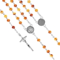 Różaniec - bursztyn syntetyczny - 6 mm - medalik pod indywidualną wklejkę żywiczną - produkt personalizowany - JS R449-2 - Dewocjonalia P.H. Jakóbczak - Katolicki sklep liturgiczny i hurtownia