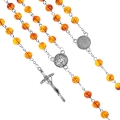 Różaniec - bursztyn syntetyczny - 8 mm - medalik pod indywidualną wklejkę żywiczną - produkt personalizowany - JS R385-2 - Dewocjonalia P.H. Jakóbczak - Katolicki sklep liturgiczny i hurtownia