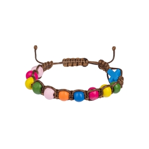 Bransoletka - dziesiątek różańca - drewno - Kids - mix kolorów